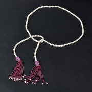 Thai natural Garnet Pearl Necklace for women personality long stylish luxury Leopard head necklace