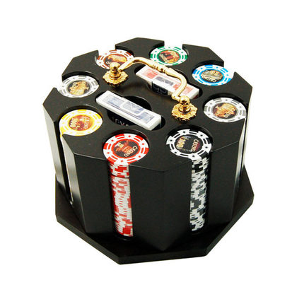 雀俠棋牌 12嘉年華 豪華籌碼旋轉托架 裝240枚籌碼 兩撲克 套裝 - 8030328038