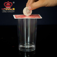 硬币穿扑克牌 1个道具多种玩法 近距离下的奇迹  魔术道具