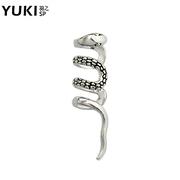 YUKI ear clip-free men and women pierced jewelry vintage Thai Thai 925 Silver snake people to single out new earrings