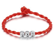 Red String bracelets S990 pure silver sterling silver beads bead Red String Bracelet SpongeBob Red String Bracelet silver bracelet 999