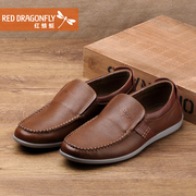 Red Dragonfly genuine leather men's shoes new style comfortable and versatile casual sets foot shoes men's shoes