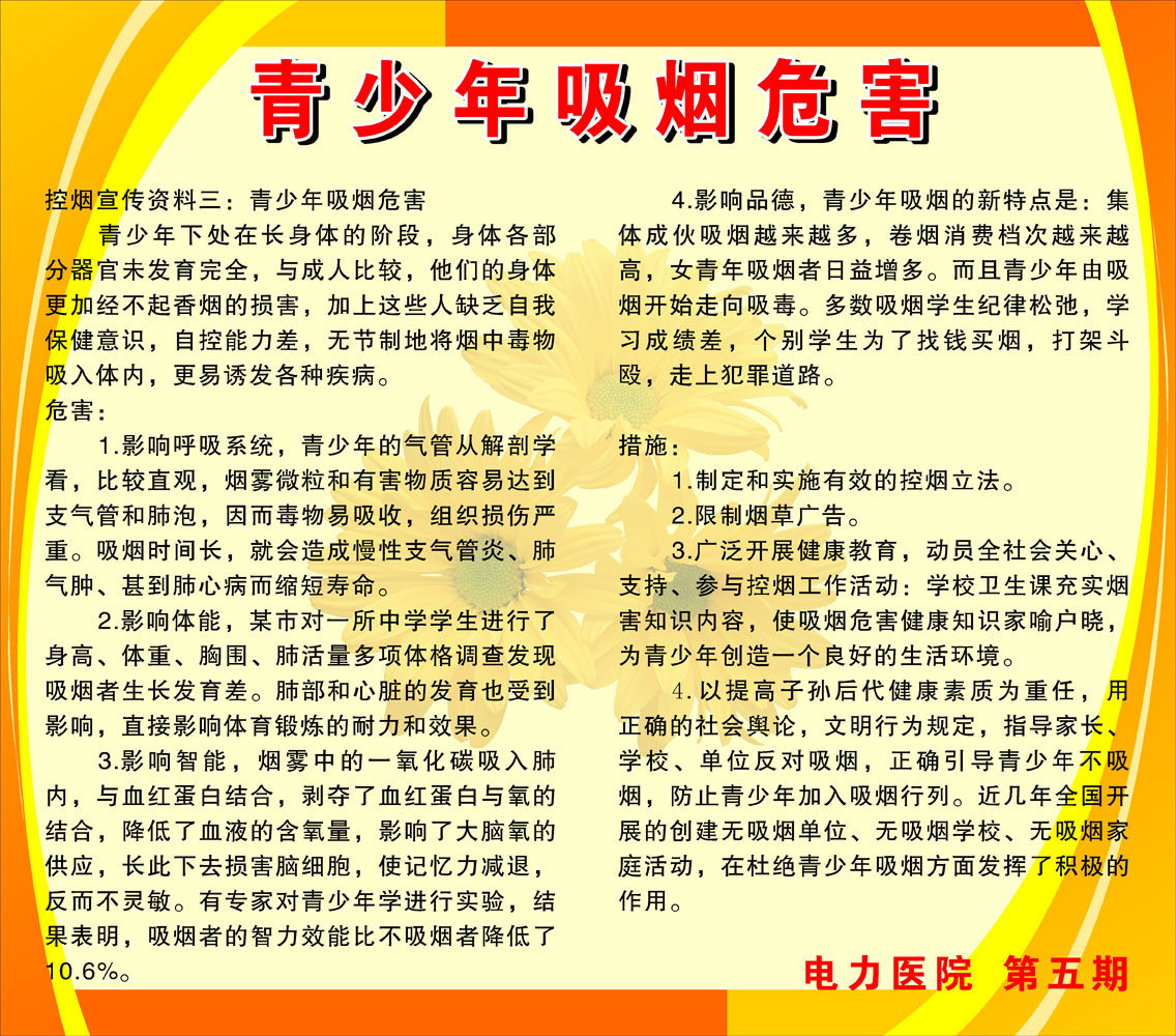 海报印制484海报展板素材37青少年吸烟危害