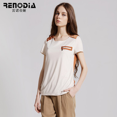 雷诺帝娅2015新款女装夏装宽松大码t恤女短袖T恤衫打底衫直筒套头