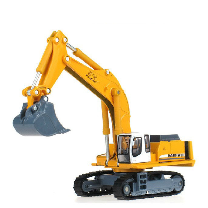 凯迪威工程车套黄色挖掘机 履带式 挖土机 合金儿童玩具06