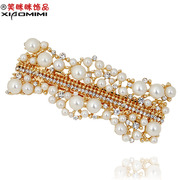 Smiling Korea wave pearl jewelry simple spring clip top clip hair clip hairpin rhinestone tiara hair accessories girls