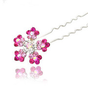 L048 good jewelry popular u-shaped hair clip hair jewelry rhinestone elegant snowflake small hairpin