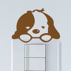 小狗开关贴 卡通可爱韩国装饰 儿童房环保贴画