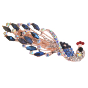 Baojing Korean hair accessories hair clip hairpin cross rhinestone ponytail holder clip hair Peacock spring clip female headdresses