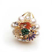 Smiling female luxury corsage brooch Crystal rhinestone scarf ring pin Korean brooch Korea jewelry 365