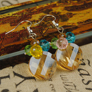 Handmade beaded jewelry DIY kits the colorful crystal ingot amber earrings fashion earrings