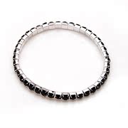 Smiling Korea circle black diamond crystal rhinestone bracelet Bangle hand chain Korean jewelry women 352981