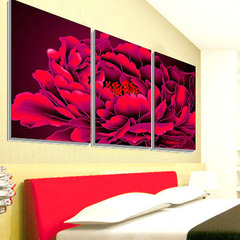 花开富贵十字绣客厅简约现代植物花卉新款大幅挂画3d十字绣牡丹花