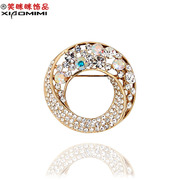 Smiling Joker circled Korean Crystal rhinestones brooch woman luxury jewelry brooch pin clasp 806603