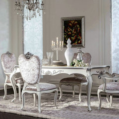 实木餐桌简约新古典家具特价欧式餐桌 长方形餐桌椅组合一桌六椅