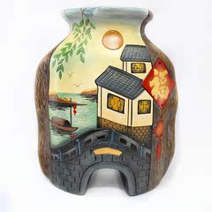 精品陶艺 古币瓶 江南风光 家居摆件/陶瓷工艺品/中国风/公关礼品