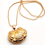 Smile-mail color Mian changmingsuo, gold-plated necklace heart shaped necklace necklaces and leisure luxury