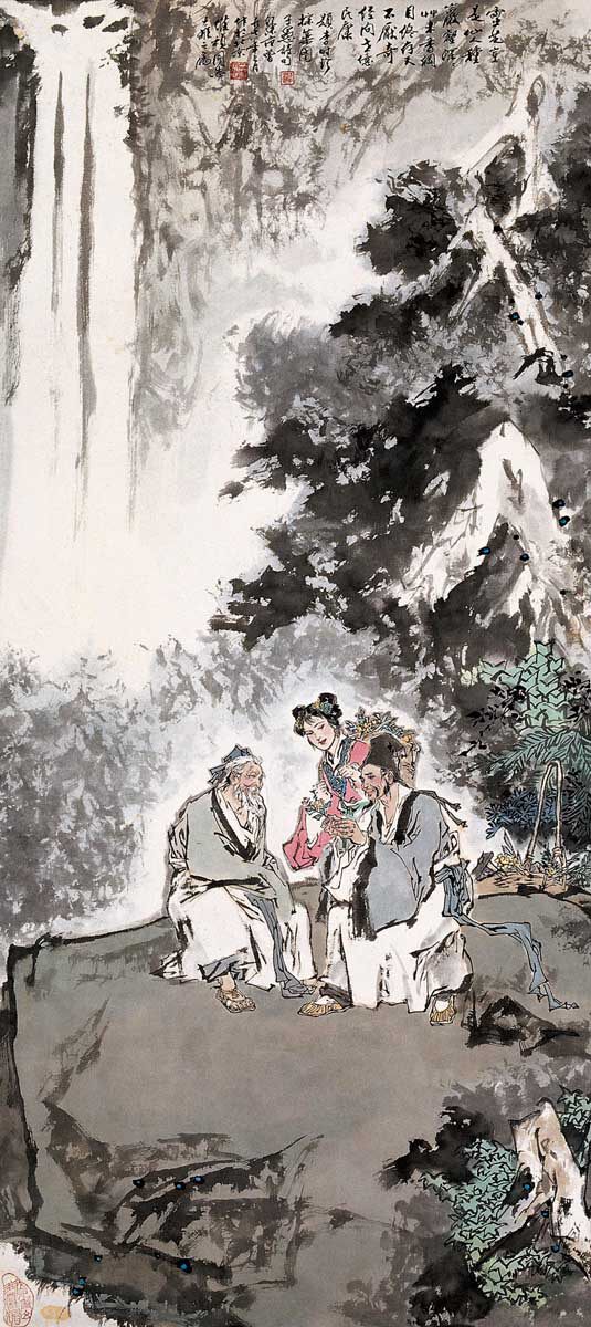 173采药图国画挂画海报展板7国画李时珍采药图 jpg副本海报印制