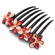 Xin Mei Han version 4 plum blossom rhinestone flower hair comb hairpin fork to comb hair sticks