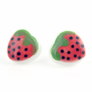 Hand Kung Fu hand-made candy-sweet and lovely little Strawberry Stud Earrings Lady Korea sweet fashion jewelry