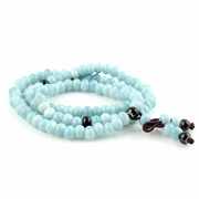 Wind, China hand Kung Fu manual original blue elegant jade bead bracelet OL white jewelry