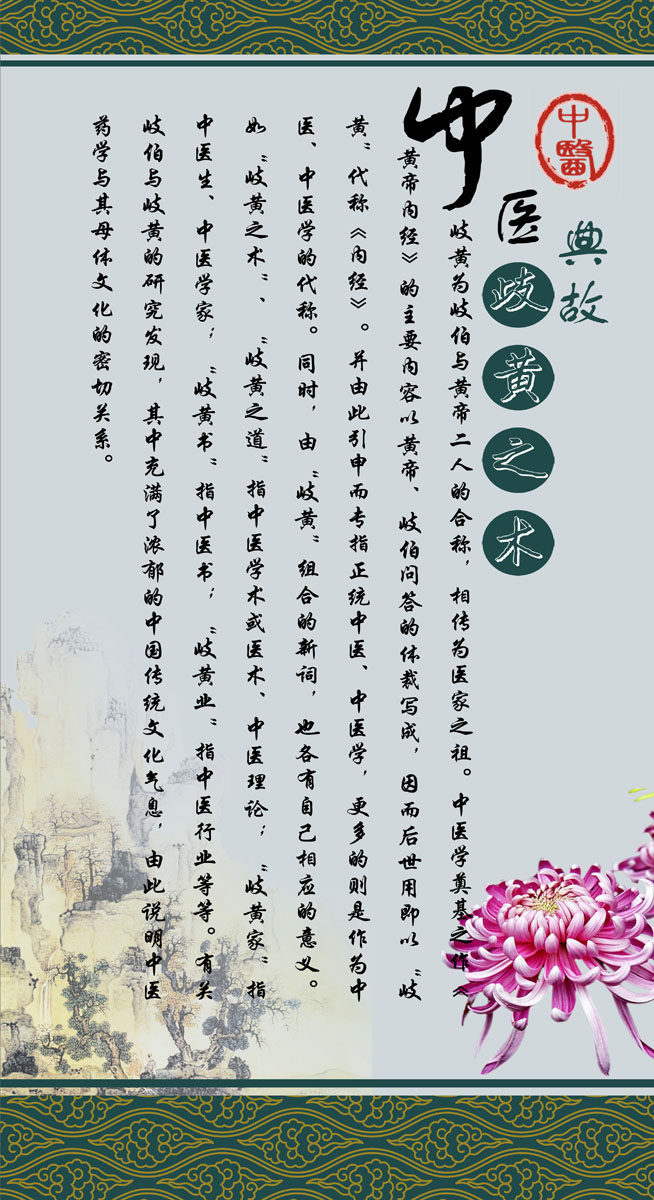 海报印制展板素材中医养生文化歧黄之术宣传写真