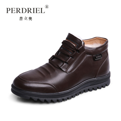 PERDRIEL/普立奥冬季男棉鞋羊毛保暖高帮休闲鞋爸爸鞋羊皮毛一体