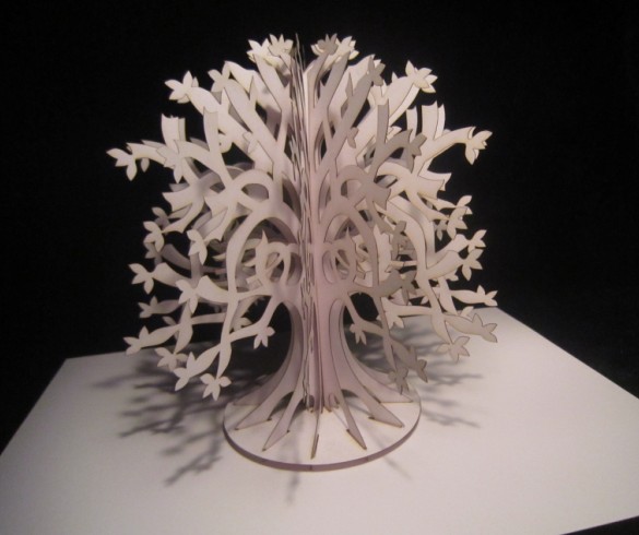 仿生立体构成作业3d植物模型纸雕教具折纸手工作业比赛设计图纸