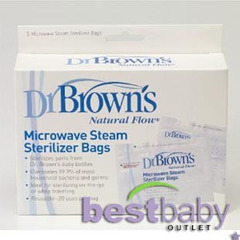美国进口Dr.Brown's/美国布朗博士微波蒸汽消毒袋盒装5片