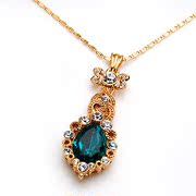 Smiling Korean version of Crystal pendant necklace new luxury of posting female collar accessory pendant jewelry jewelry