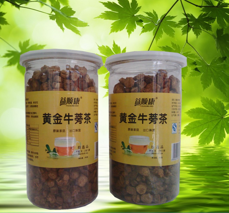 徐州 益顺康黄金牛蒡茶 塑料罐装 圆片 牛旁茶500克正品产品展示图1