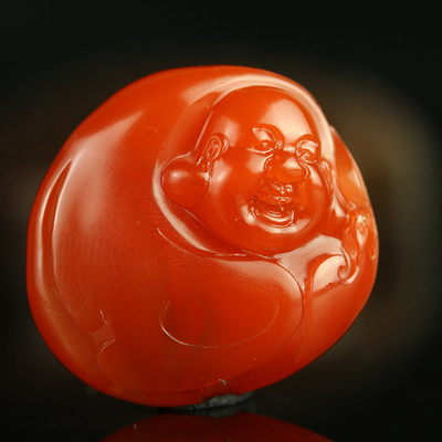 苏州王建忠玉雕 南红佛吊坠