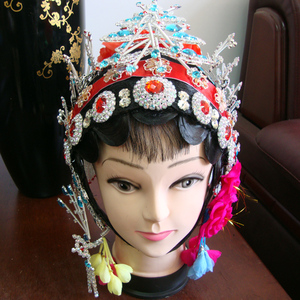 戏曲花旦头套真发图片