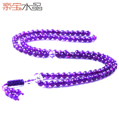 Precious Crystal Uruguay natural Amethyst beads 108 bracelet fashion jewelry purple-red fire color bracelets