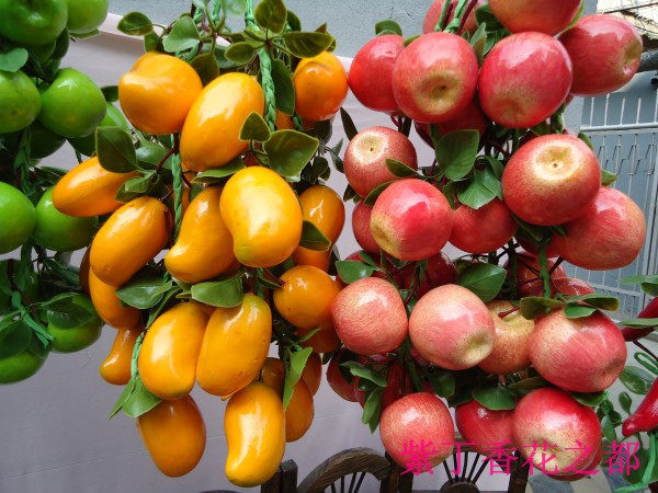 仿真水果蔬菜挂果苹果芒果桃梨桔子石榴青柠檬仿真果蔬