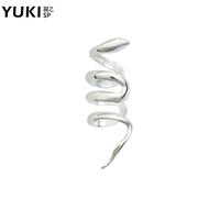 YUKI silver jewelry without pierced ears ear clip ladies 925 Silver ring stealth single snake Western vintage men''s ear clip