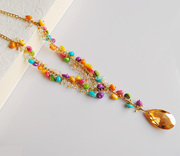 Original Korean necklace sweater chain long natural shell Crystal hand-beading DIY kits/products