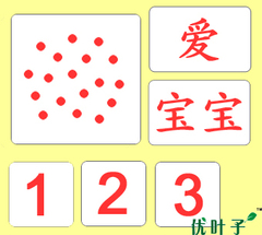 三岁孩子学杜曼：圆点卡1-20  数字卡 识字卡 全套杜曼资料