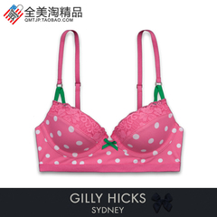 性感聚拢 Gilly Hicks内衣女式收副乳圆点纯棉文胸蕾丝边蝴蝶结