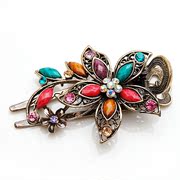 Smile classic rhinestone flower hair clips side clips hair accessory Korea top clamp horizontal clamp headdress ornament 348484