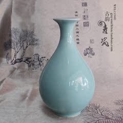 龙泉青瓷 花瓶陶瓷特价 家具摆设装饰品瓷器 弟窑粉青花瓶 玉壶春