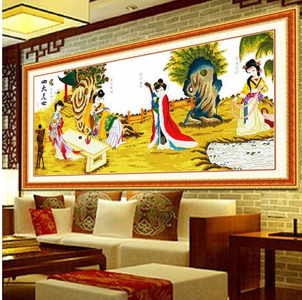 蒙娜丽莎印花十字绣四大美女貂蝉仕女图新款大幅客厅古代人物名画