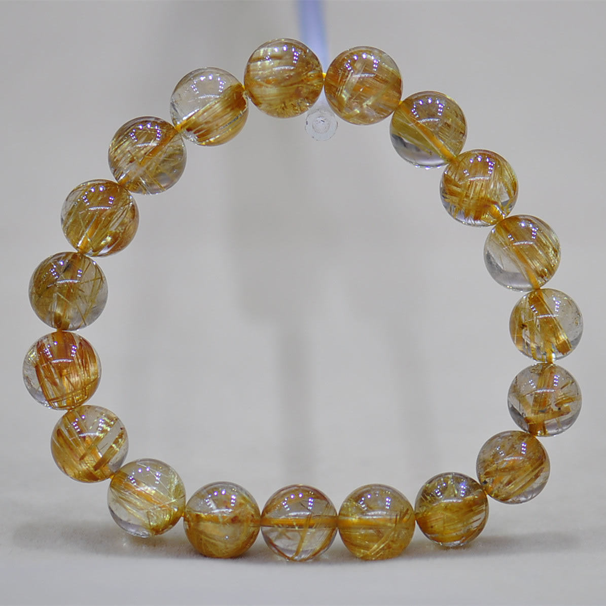 正品天然水晶 金发晶手链 招财辟邪 1436号