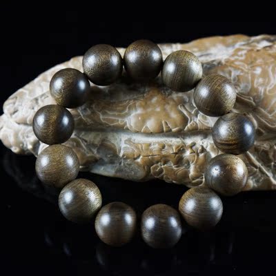 逸品-绿金雅楠 千年阴沉乌木佛珠手串f0241 珠18mm