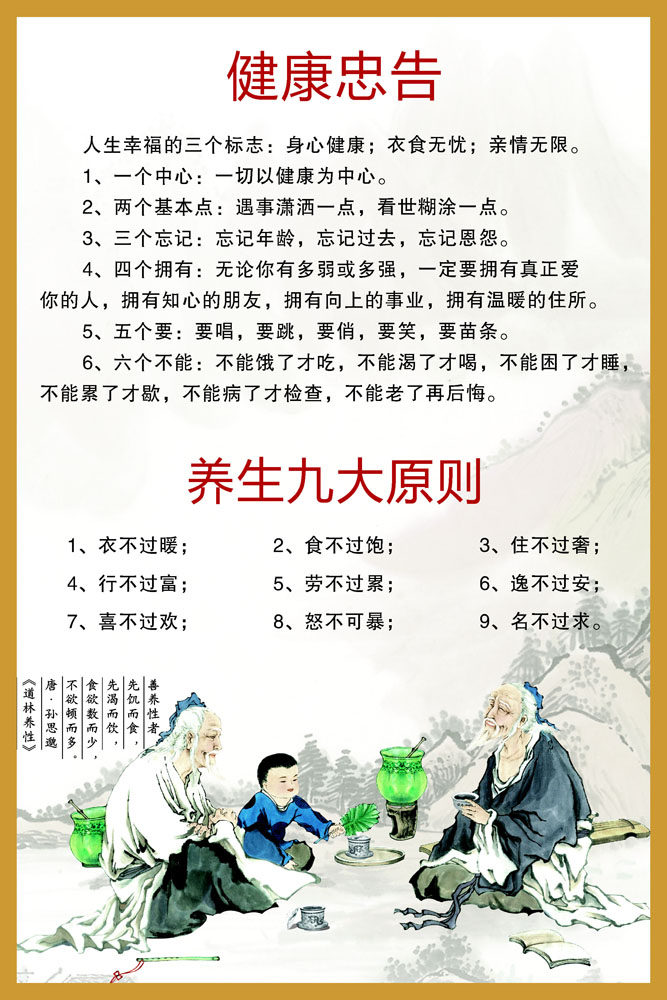海报印制展板素材中医文化健康忠告养生九大写真