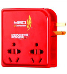 魔声姚明 Monster OTG300电源转换器 双USB充电 旅行便携式插座板