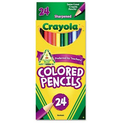 美国绘儿乐crayola 24色儿童绘画长杆彩色铅笔68-4024