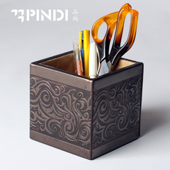 包邮 桌面 办公用品 皮质笔筒 创意 时尚 文化用品个性多功能