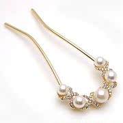 Package mail smiling Korean Pearl rhinestone hair comb insert hairpin tiara comb hair fork and women''s hair ornaments ornaments ornaments