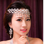 Good pretty fragrant floating bridal tiara married Korean rhinestones Necklace Earring Bridal Accessories Bridal Accessories